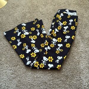 Vintage Supply Peanuts Snoopy floral bell bottom pants